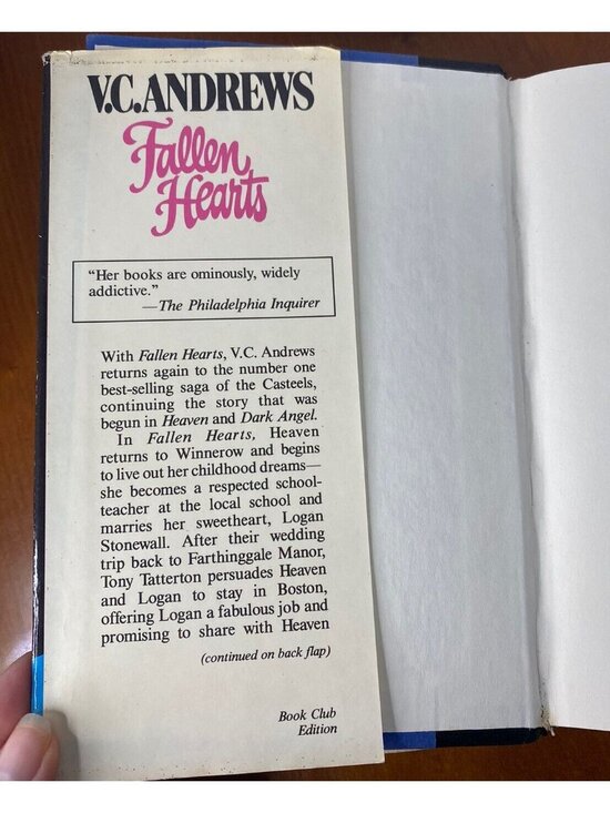 Vintage V.C. Andrews Fallen Hearts 1988 Hardcover - Picture 6 of 7